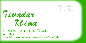 tivadar klima business card